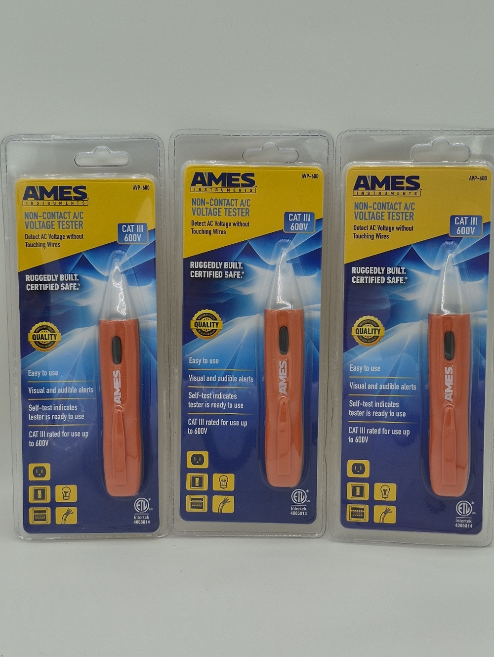 3 Pack Voltage Tester Pen 50-600V Non Contact AC Detector NEW